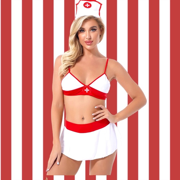 Women's Sexy Nurse Uniform Cosplay Lingerie Set Role-Play Outfit. Medium. NWT. - Picture 4 of 6